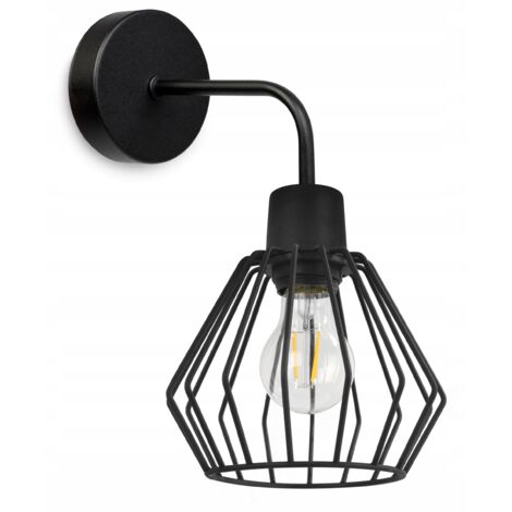 WANDLEUCHTE, QUADRATISCHE LAMPE, METALLLEUCHTE, DRAHT, LED