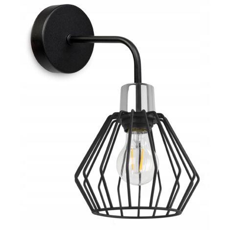 WANDLEUCHTE, QUADRATISCHE LAMPE, METALLLEUCHTE, DRAHT, LED