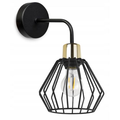 WANDLEUCHTE, QUADRATISCHE LAMPE, METALLLEUCHTE, DRAHT, LED