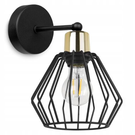 WANDLEUCHTE, QUADRATISCHE LAMPE, METALLLEUCHTE, DRAHT, LED