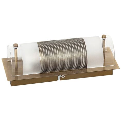 Wandleuchte schmal B: 24 cm E14 Glas Metall Wandlampe Badezimmer Spiegel