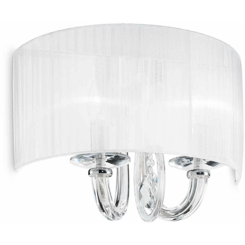 01-ideal Lux - SWAN weiße Wandleuchte 2 Glühbirnen
