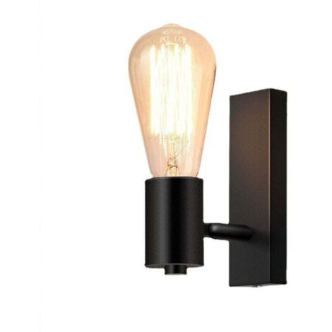 Wandleuchte, Vintage Beleuchtung, Retro Design Wandstrahler, Verstellbar & Schwenkbar, E27 Fassung, 60 Watt max, Leuchtmittel nicht enthalten, Innenbeleuchtung Wohnzimmer, Esszimmer, Flur, Schwarz