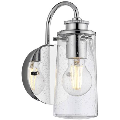 Wandleuchte Wandlampe Badezimmerleuchte Feuchtraum Glas IP44 1x E27 H 24,4 cm