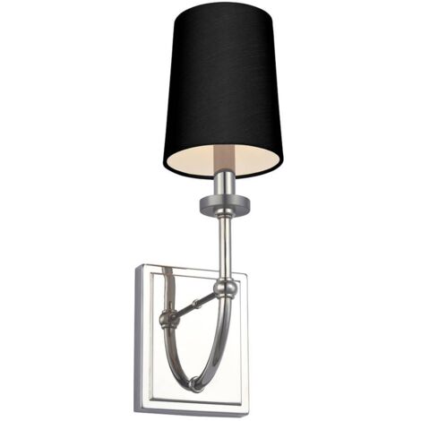 Wandleuchte Wandlampe Feuchtraumlampe Spiegelleuchte Wohnzimmer Stoff chrom LED