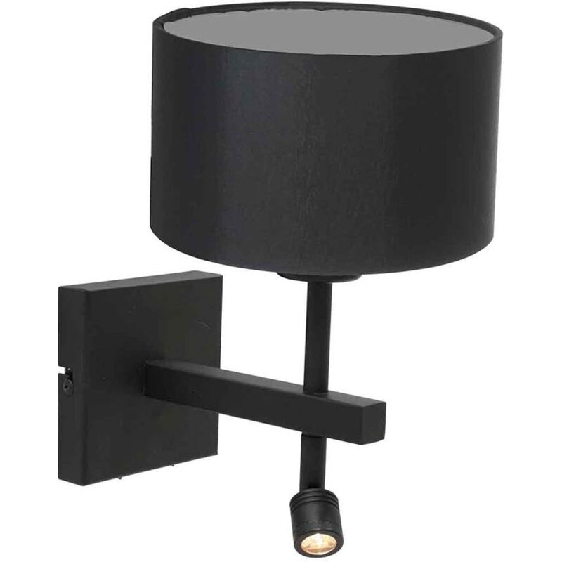 Wandleuchte - Stang - Schwarz - Metall Stoff - - Steinhauer