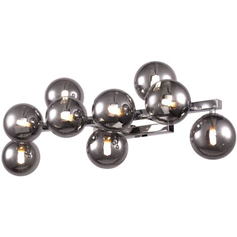 Wandleuchte Wandlampe Flurleuchte Schlafzimmerlampe Chrom Rauchig B 66,5 cm