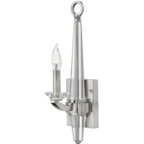 Wandleuchte Wandlampe Flurleuchte Schlafzimmerleuchte Kristalle Nickel B 12 cm