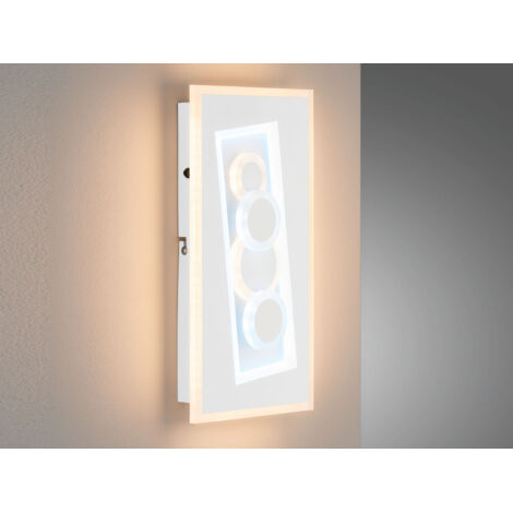 Wandleuchte Wandlampe Metall Weiß LED Dimmbar L 38 cm Schlafzimmerleuchte
