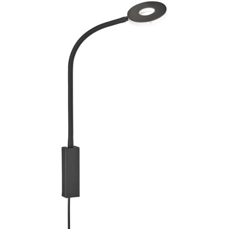 Wandleuchte Wandlampe Schlafzimmerlampe LED Leseleuchte Flexo-Arm Schwarz H 50cm