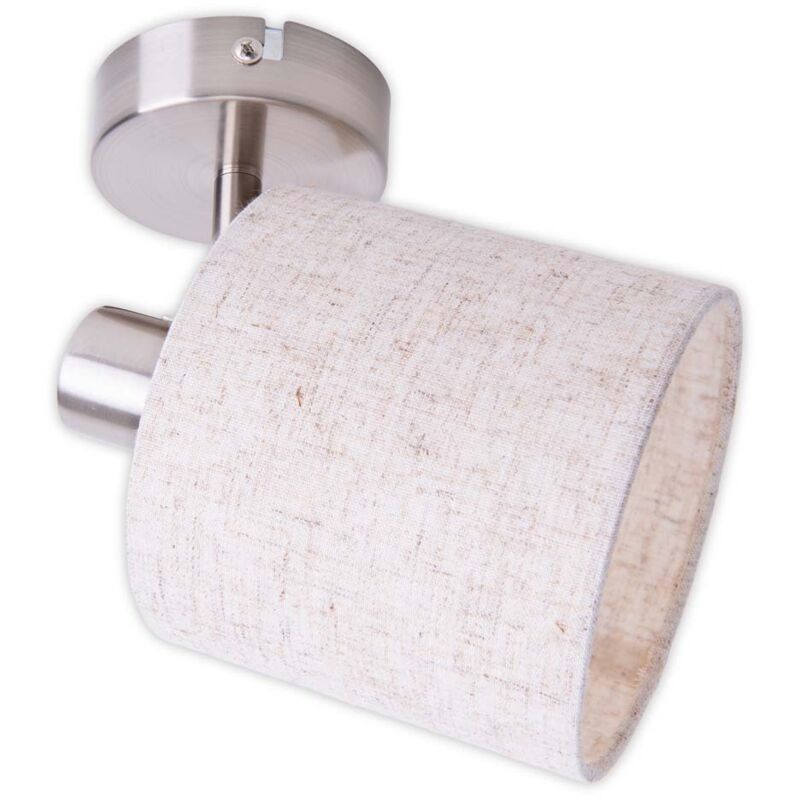 Nave Beige Wandleuchte Wandlampe Wohnzimmerleuchte 1 Flammig Natur E14 Textil H 19 Cm