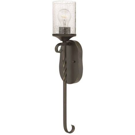 Wandleuchte Wandlampe Wohnzimmerleuchte Flur Glas klar schwarz E27 Fassung