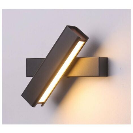 Wandleuchte Wohnzimmer und Eingangsbereich, drehbare Wandleuchte, drehbare Wandleuchte aus Holz und Wandleuchte aus Metall, schwarz