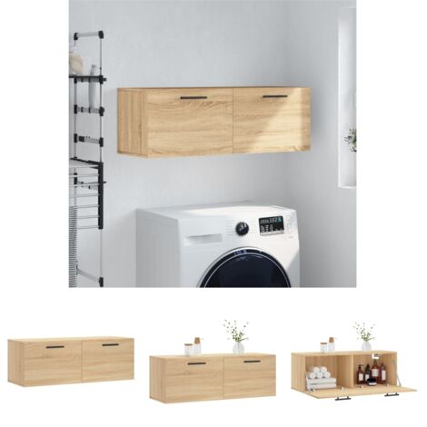 Wandmontage - vidaXL Wandschrank Sonoma-Eiche 100x36,5x35 cm Holzwerkstoff - Stauraum