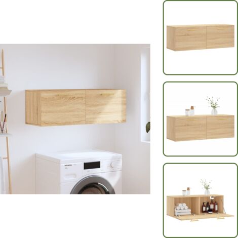Wandmontage - vidaXL Wandschrank Sonoma-Eiche 100x36,5x35 cm Holzwerkstoff - Stauraum