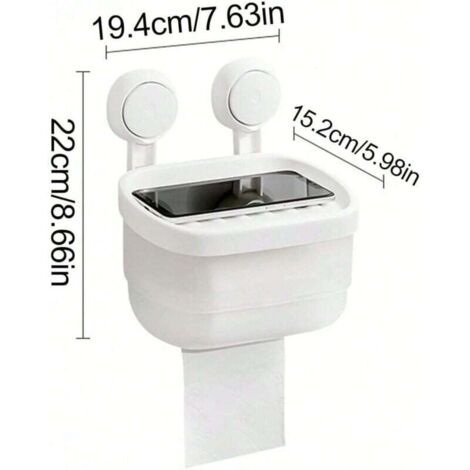 Wandmontierte Aufbewahrungsbox aus Stoff, Papierschublade, ohne Perforation, für Papierrollen, Etikettenhalter, ideal für Zuhause und Büro, weiß