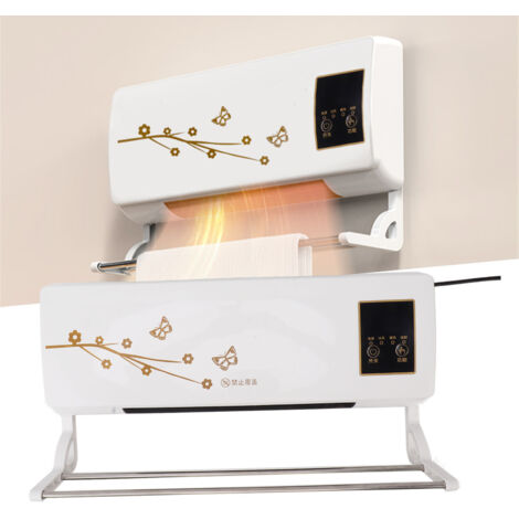 Wandmontierte elektrische Heiz- und Klimaanlage, PTC-Heizelement mit Fernbedienung und Wäscheständer für das Schlafzimmer