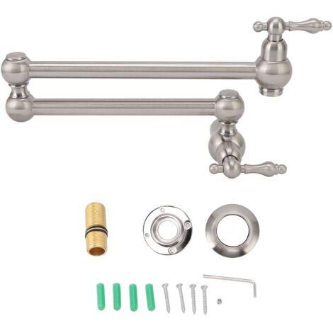 Wandmontierte Küchenarmatur G1/2 360° schwenkbar, klappbar, gebürstetes Kupfer, Kaltwasser