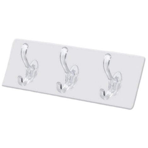 Wandmontierte PVC-Garderobe mit 3 stabilen, multifunktionalen Haken für Kleidung und Hüte