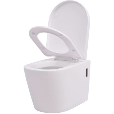 Wandmontierte Toilette Keramik Weiß vidaXL