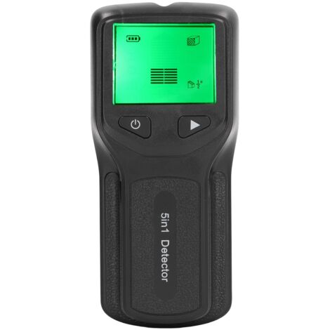 Wandmontierter Balkensucher-Scanner, 5-in-1-Detektor mit LCD-Bildschirm, zum Aufspüren von Wechselstromleitungen in Holz und Metall (SCHWARZ)