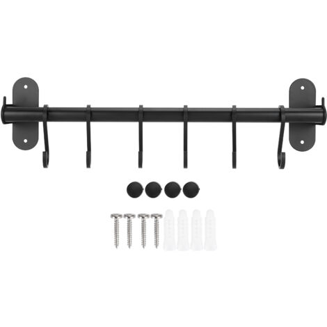 Wandmontierter Deckelhalter mit 6 Haken, 40 cm, Küchenutensilien-Organizer
