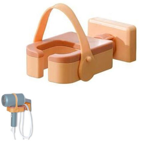 Wandmontierter drehbarer Haartrocknerhalter, selbstklebender Badezimmer-Haartrocknerhalter