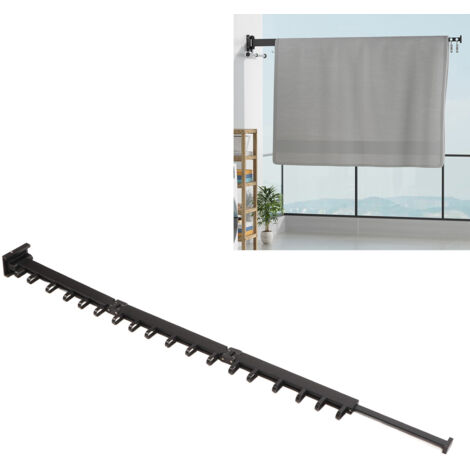 Wandmontierter, dreiarmiger Kleiderständer aus Aluminium zum Ausziehen, kein Bohren erforderlich, für Ankleidezimmer und Balkone