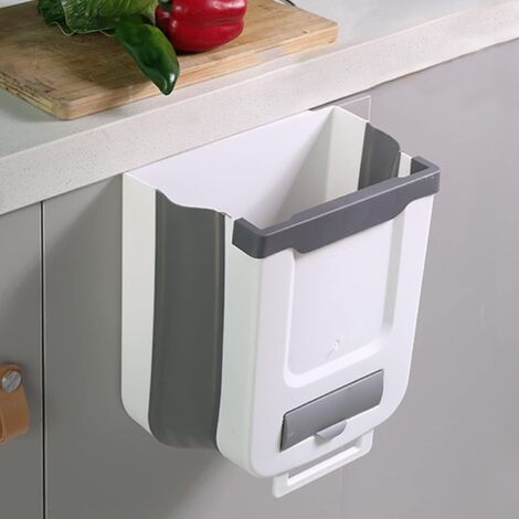 Wandmontierter, faltbarer Mülleimer – 10-Liter-Wandeimer zum Aufhängen, tragbarer kleiner Mülleimer für Auto, Kleiderschrank, Büro, Badezimmer, Schlafzimmer, platzsparend