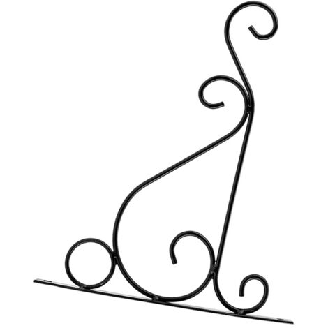 Wandmontierter Pflanzenhänger aus Eisen, Blumenhaken für die Dekoration von Innenräumen, 25 x 21 cm (Schwarz)