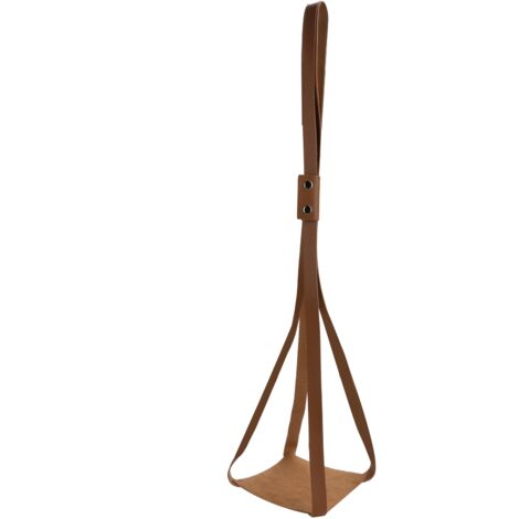 Wandmontierter Pflanzentopfhalter aus Kunstleder, brauner quadratischer Ständer für Zimmerpflanzen, hängender Garten und Wohnzimmerdekoration.