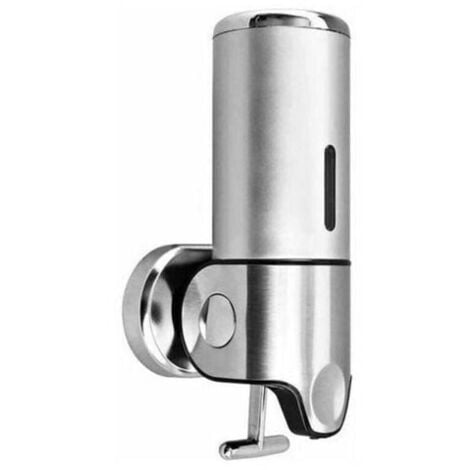 Wandmontierter Seifenspender, hängender manueller Flüssigseifenspender für Küche, Hotel, Shampoo, Spülung, Duschgel, 500 ml, Silber
