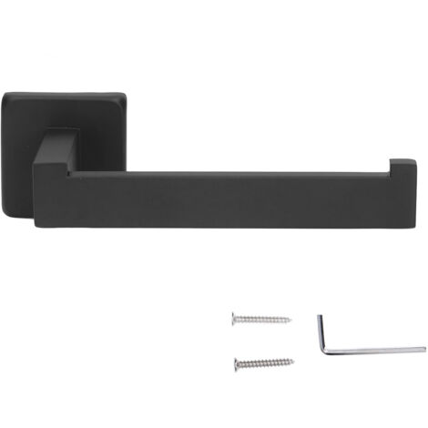 Wandmontierter Toilettenpapierhalter aus Edelstahl – Offener Rollenhalter für Bad und Küche – Mattschwarz – Inklusive Schrauben zur Wandmontage