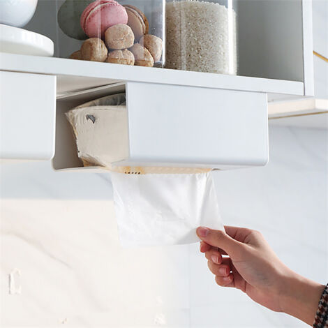 Wandmontierter Toilettenpapierhalter, elegante und sparsame Toilettenpapierbox, weißes PP S