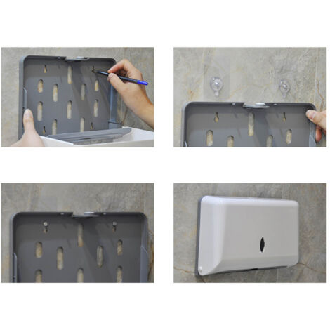 Wandmontierter Toilettenpapierhalter mit lochfreiem Papierfach – ohne Klebstoff, mit transparentem Sichtfenster und wasserdichtem Design