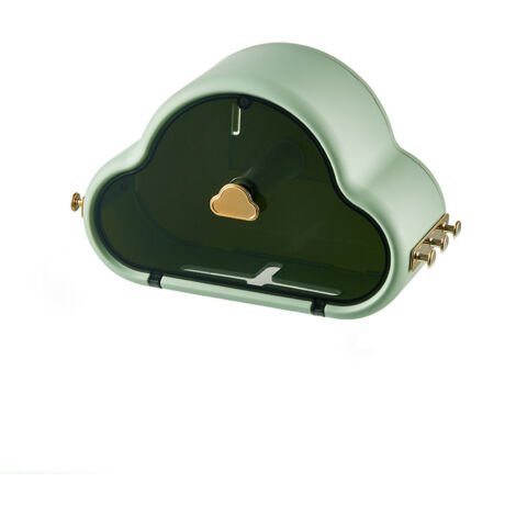 Wandmontierter Toilettenpapierhalter mit seitlichen Haken, wasserdicht, für Badezimmer, modernes Avocadogrün