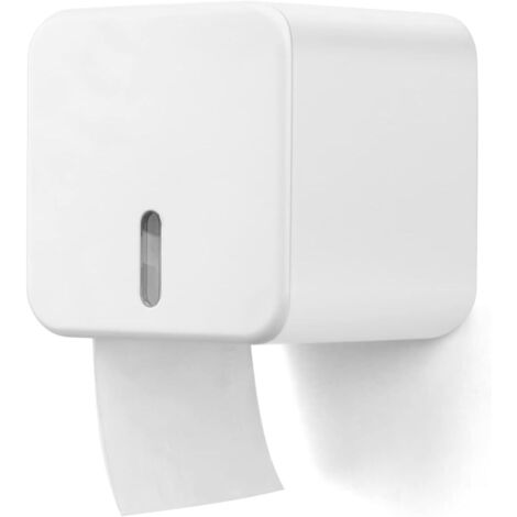 Wandmontierter Toilettenpapierhalter, Spender und Rollenhalter, wasser- und staubdicht für Badezimmer/Toilette (weiß)
