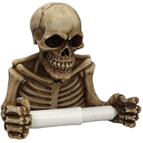 Wandmontierter Toilettenpapierhalter, Totenkopf aus Kunstharz