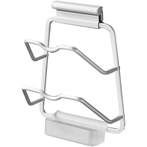 Wandmontierter Topfdeckelhalter ohne Bohren, 2 Ebenen aus rostfreiem, poliertem Aluminium, platzsparend für die Küche