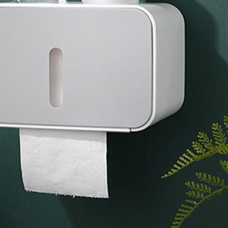 Wandmontierter, wasserdichter Toilettenpapierspender aus PS/ABS mit Ablageschale, Grau