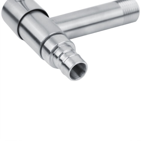 Wandmontierter Wasserzulaufhahn für Waschmaschinen, G1/2" Edelstahl - Wasserhahn Silber 236 g