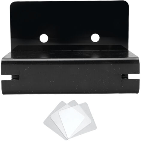 Wandmontierter Zahnbürstenhalter aus Acryl mit Klebefläche – Elektrischer Zahnbürstenhalter mit Kabelmanagement und WC-Ablage für platzsparendes Badezimmer – Set mit 1 Zahnbürstenhalter und 3 Klebestr