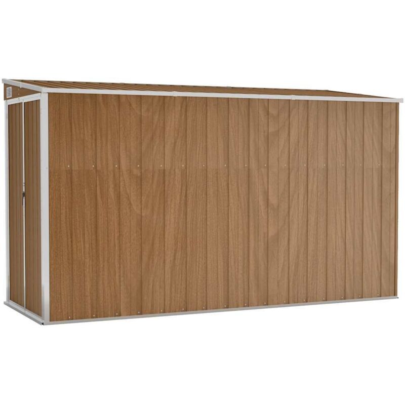 Anbauschuppen Braun 118x288x178 Cm Verzinkter Stahl Vidaxl
