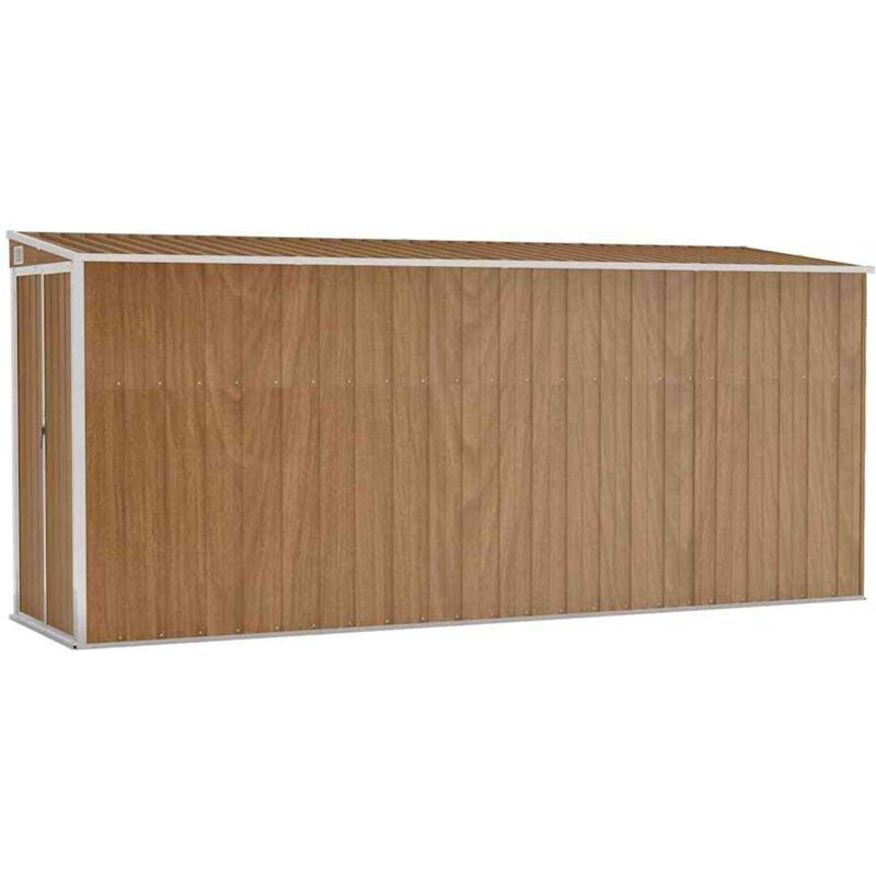 Wandmontiertes Gartenhaus Braun 118 X 382 X 178 Cm Verzinkter Stahl Vidaxl
