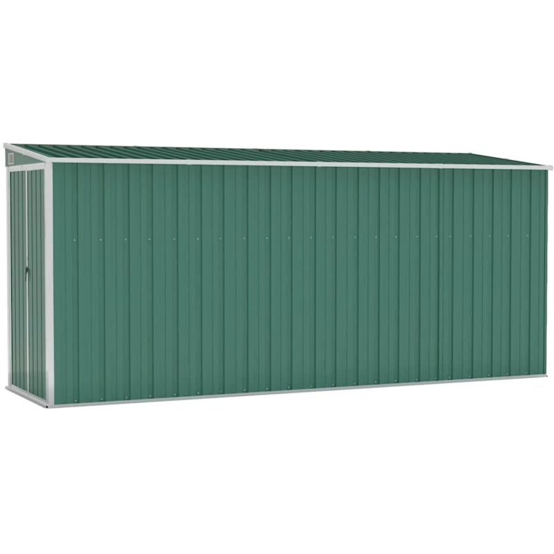 Anbauschuppen Grün 118x382x178 Cm Verzinkter Stahl Vidaxl