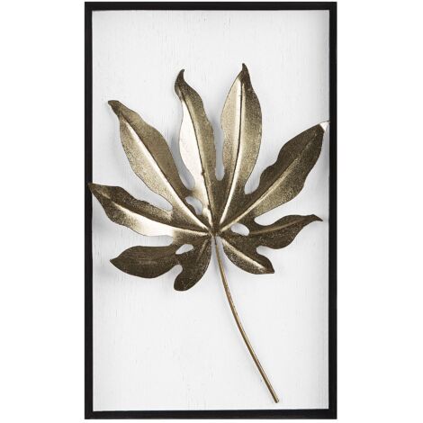 Wandobjekt Blatt CURIUM Metall 50 cm Bunt