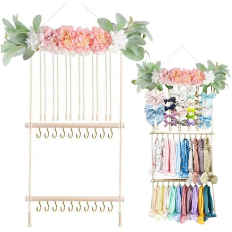 [Wandorganizer] Ander Online 35x75cm (Pink) 1 Stück Clip-on Aufbewahrungsleiste mit Wildblumenmuster