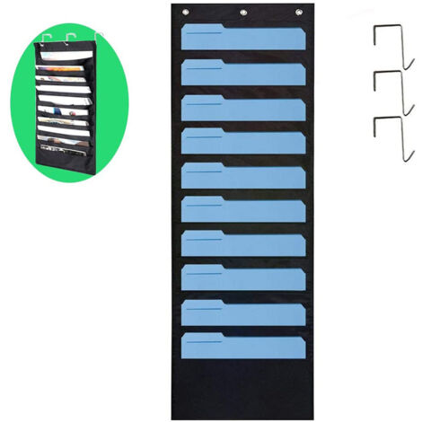 Wandorganizer mit 10 Fächern für Akten und Dokumente, hängende Wandaufbewahrung für Büro oder Zuhause