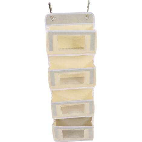 Wandorganizer mit Haken für Küche, Kleiderschrank, Schlafzimmer, 4 Fächer, beige