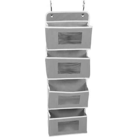 Wandorganizer mit Haken für Küche, Kleiderschrank und Schlafzimmer, grau, 4 Fächer